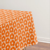 Orange und Peach Retro 60er Blumenmuster  Tischdecke (Beispiel)