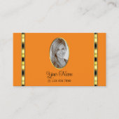 Orange und Peach Stilvoll mit Foto Beruflich Visitenkarte (Vorderseite)