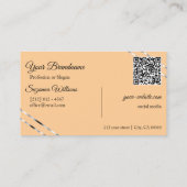 Orange und Pfirsich mit Silberlinien-Logo QR-Code Visitenkarte (Rückseite)