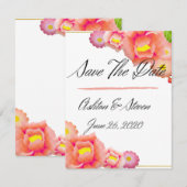 Orange- und Pfirsichhochzeit Save The Date (Vorne/Hinten)
