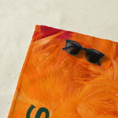 Orange und Pink-Badetuch mit grünem Namen Strandtuch (Beispiel)