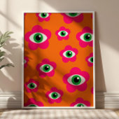 Orange und Pink BOHO Böse Eyes Poster