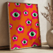 Orange und Pink BOHO Böse Eyes Poster