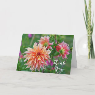 Orange und Pink Dahlia Blume Geburtstag Vielen Dan Karte