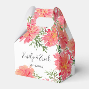 Orange und Pink Dahlia Blume Hochzeit Geschenkschachtel