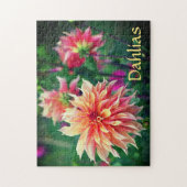 Orange und Pink Dahlia Blume Puzzle (Vertikal)