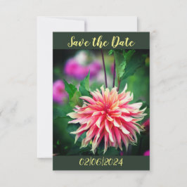 Orange und Pink Dahlia Blume Save the Date