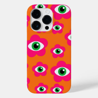 Orange und Pink Evil Eye Blume Retro iPhone Case