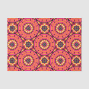 Orange und Pink Funky Mosaic Geometric Muster Seidenpapier