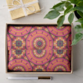 Orange und Pink Funky Mosaic Geometric Muster Seidenpapier (Geschenk)