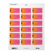 Orange und Pink Gerber Daisy Address Labels Adressaufkleber (Vorne)