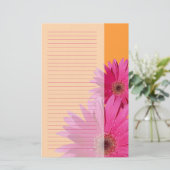 Orange und Pink Gerbera Daisy Stationery Briefpapier (Stehend Vorderseite)