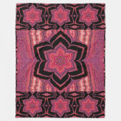 Orange und Pink Lotus in Schwarz Fleece Blankon (Vorderseite)
