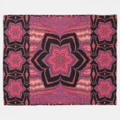 Orange und Pink Lotus in Schwarz Fleece Blankon (Vorderseite (Horizontal))