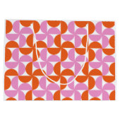 Orange und Pink Mid Century Modern Große Geschenktüte (Rückseite)