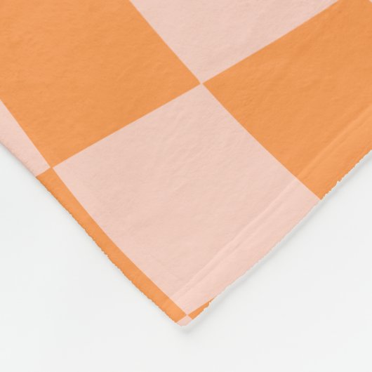 Orange und Pink Psychedelic Checkered Groovy Grid Fleecedecke (Ecke)