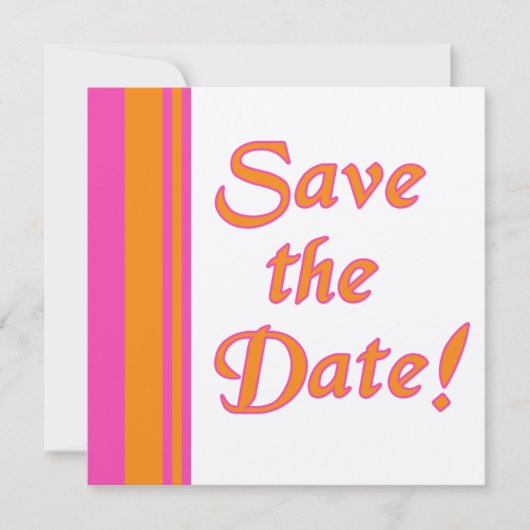 Orange und Pink Speichern Sie die Datumskarten. Save The Date (Vorderseite)