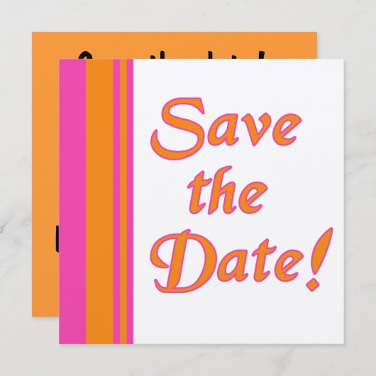 Orange und Pink Speichern Sie die Datumskarten. Save The Date (Vorne/Hinten)