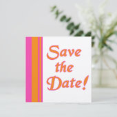 Orange und Pink Speichern Sie die Datumskarten. Save The Date (Stehend Vorderseite)