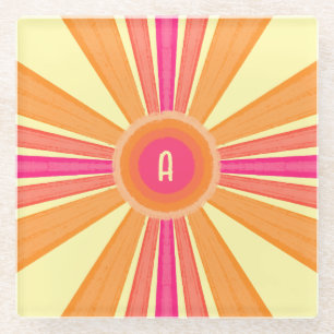 Orange und Pink Sunshine Glasuntersetzer