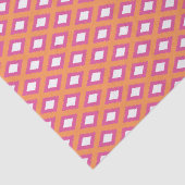 Orange und Pink Tribal Diamond Ikat Muster Seidenpapier (Ausschnitt)