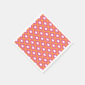Orange und Pink Tribal Diamond Ikat Muster Serviette (Ecke)