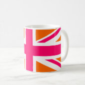 Orange und Pink Union Jack Kaffeetasse (VorderseiteRechts)