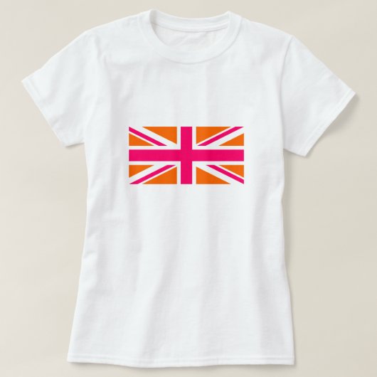 Orange und Pink Union Jack T-Shirt (Design vorne)