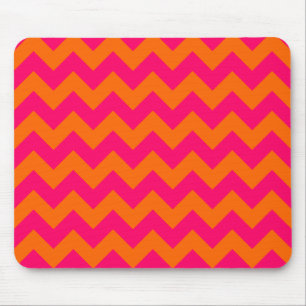 Orange und Pink Zickzack Mousepad