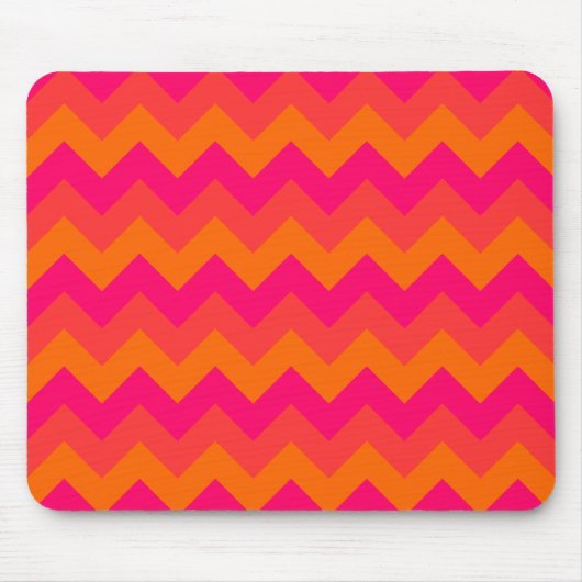 Orange und Pink Zickzack Mousepad (Vorne)