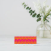 Orange und Pink Zigzag Mini Visitenkarte (Stehend Vorderseite)