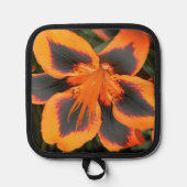 Orange und Red Bicolor Lily Floral Topflappen (Vorderseite)