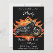 Orange und Red Erleben Sie das Flammen-Bike-Party! Einladung (Vorderseite)