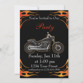 Orange und Red Flames Motorrad Party! Einladung (Vorderseite)