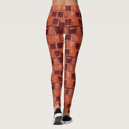 Orange und Red Geometric Leggings (Rückseite)