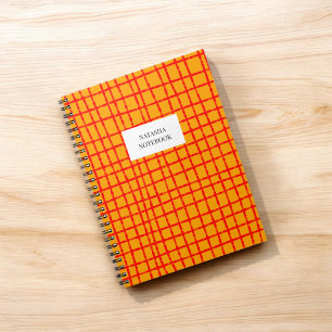 Orange und Red Karo - Muster für Notebookstative Notizblock