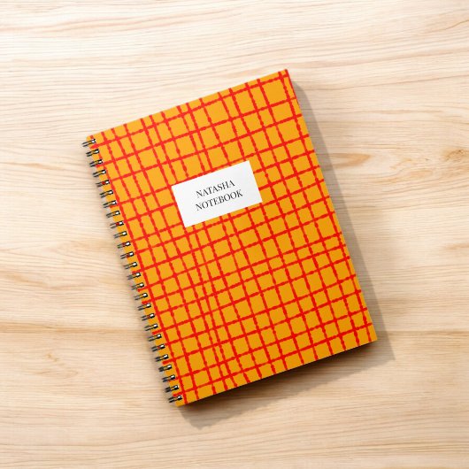 Orange und Red Karo - Muster für Notebookstative Notizblock