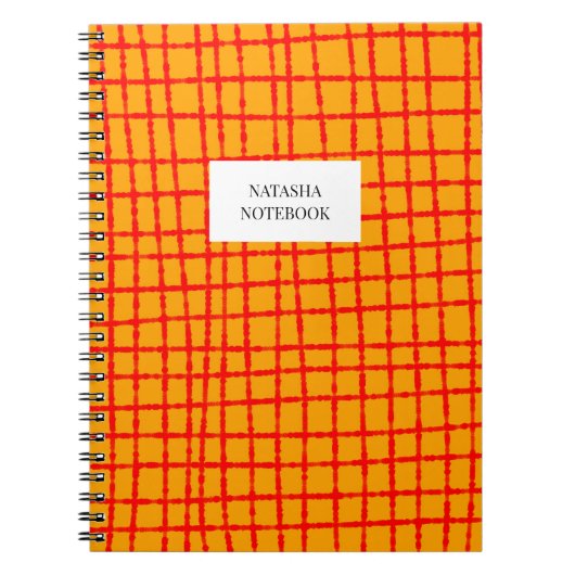 Orange und Red Karo - Muster für Notebookstative Notizblock (Vorderseite)