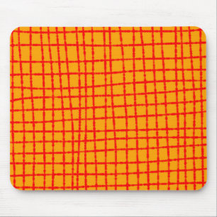 Orange und Red Karo Muster Stilvoll funktionell Mousepad