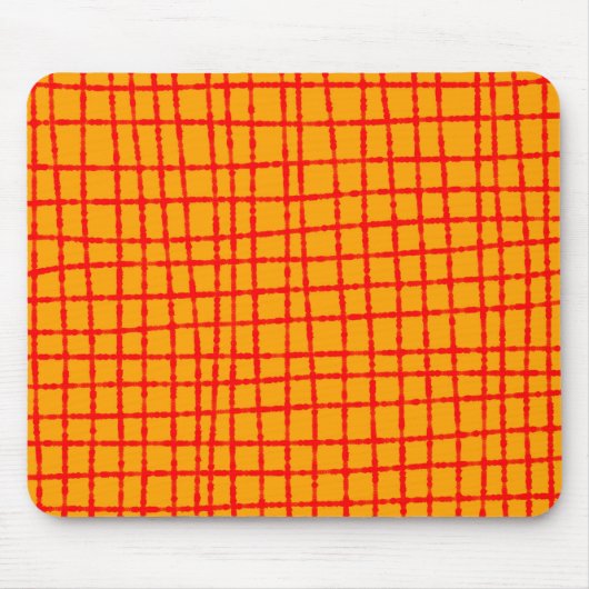 Orange und Red Karo Muster Stilvoll funktionell Mousepad (Vorne)