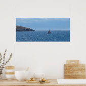 Orange und Red Sail Boat Print Poster (Küche)
