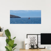 Orange und Red Sail Boat Print Poster (Heimbüro)