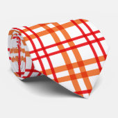 Orange und Red Tartan Krawatte (Gerollt)