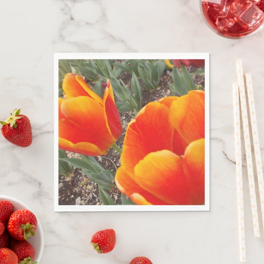 Orange und Red Tulip Paper Napkin Serviette (Beispiel)