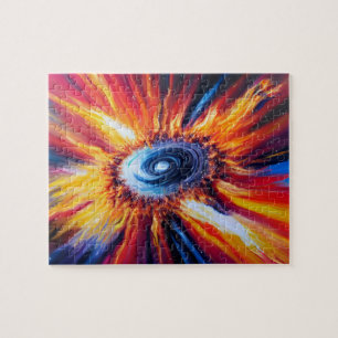 Orange- und Roblau-Raumexplosion Puzzle