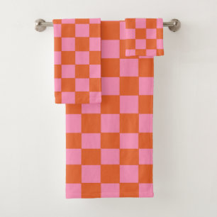 Orange und Rosa Badhandtuch Set