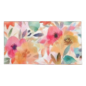 Orange und Rosa Blumen Kissenbezug (Rückseite)