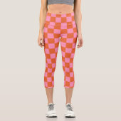 Orange und Rosa Capri Leggings (Vorderseite)