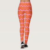 Orange- und rosa Chevron-Musterdesign Leggings (Rückseite)