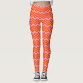 Orange- und rosa Chevron-Musterdesign Leggings (Vorderseite)